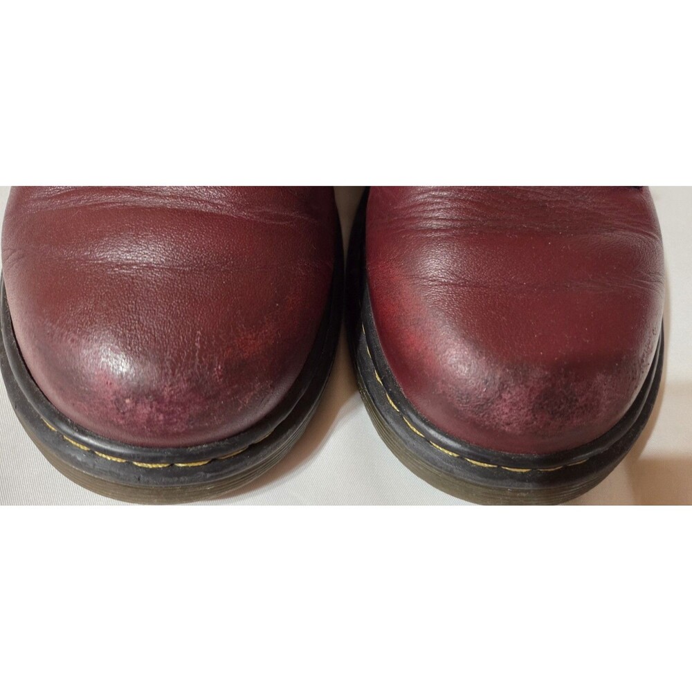 Dr. Martens Boots Big Kids Size 3 Real  Maroon Leather Shoes Air Wair - Picture 4 of 15